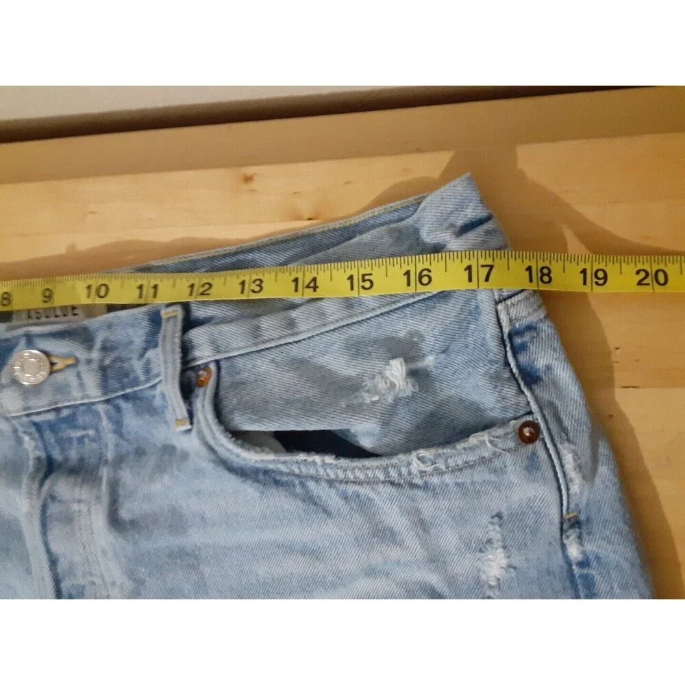 Agolde Parker Long Denim Fray Cutoff Shorts Women's 32x5 Light Blue A9010-811